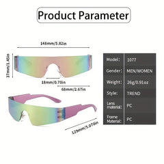 Rhinestone Sunglasses Cyberpunk Wrap Around UV400