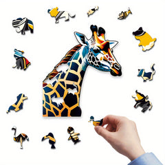 Giraffe Head Wooden Jigsaw Puzzle for Focus and Thinking Ability
