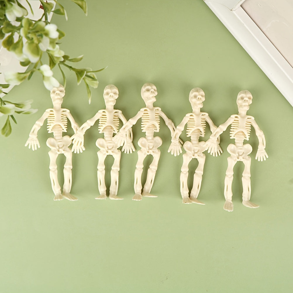 5Pcs Mini Skull Doll PVC Skeleton Zombie Toy Halloween Decor