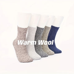 5 Pairs Winter Warm Socks Casual Knit Socks Outdoor Socks Thick Warm Socks