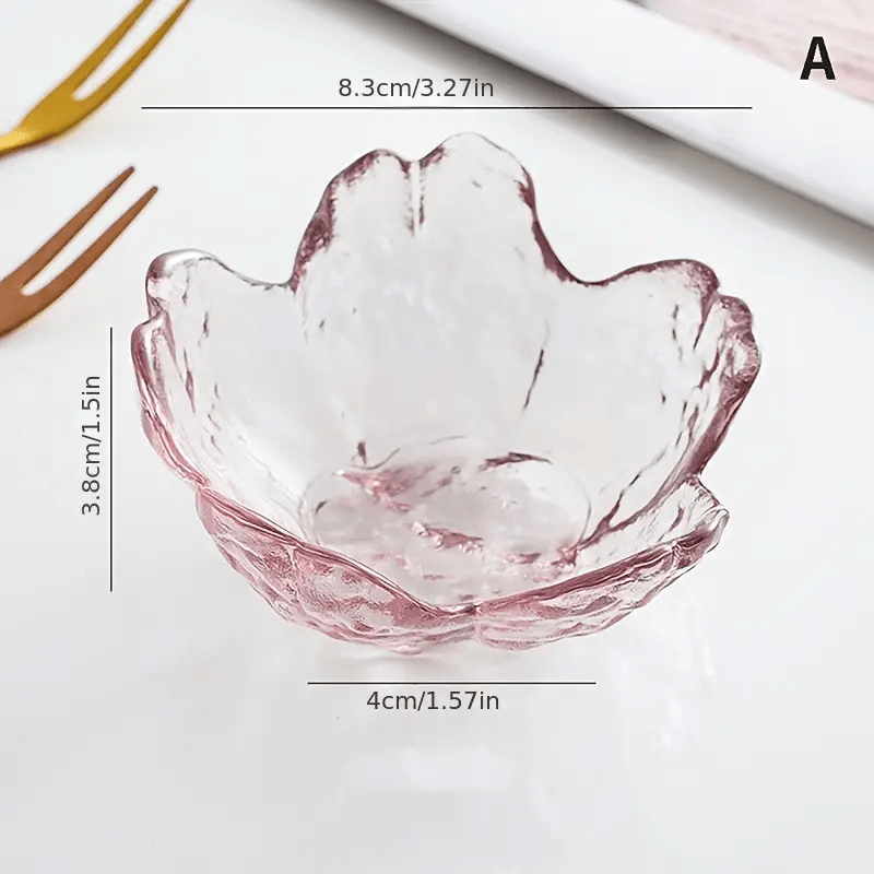 Japanese Cherry Glass Plates & Spoons for Snacks, Desserts - Vintage