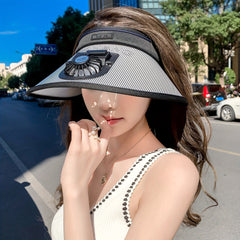Striped PVC Sun Hat Wide Brim Visor Outdoor UV Protection Travel Beach Hat