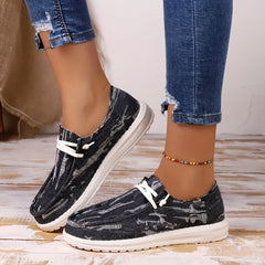 Women's Casual Denim Stripes Skateboard Shoes