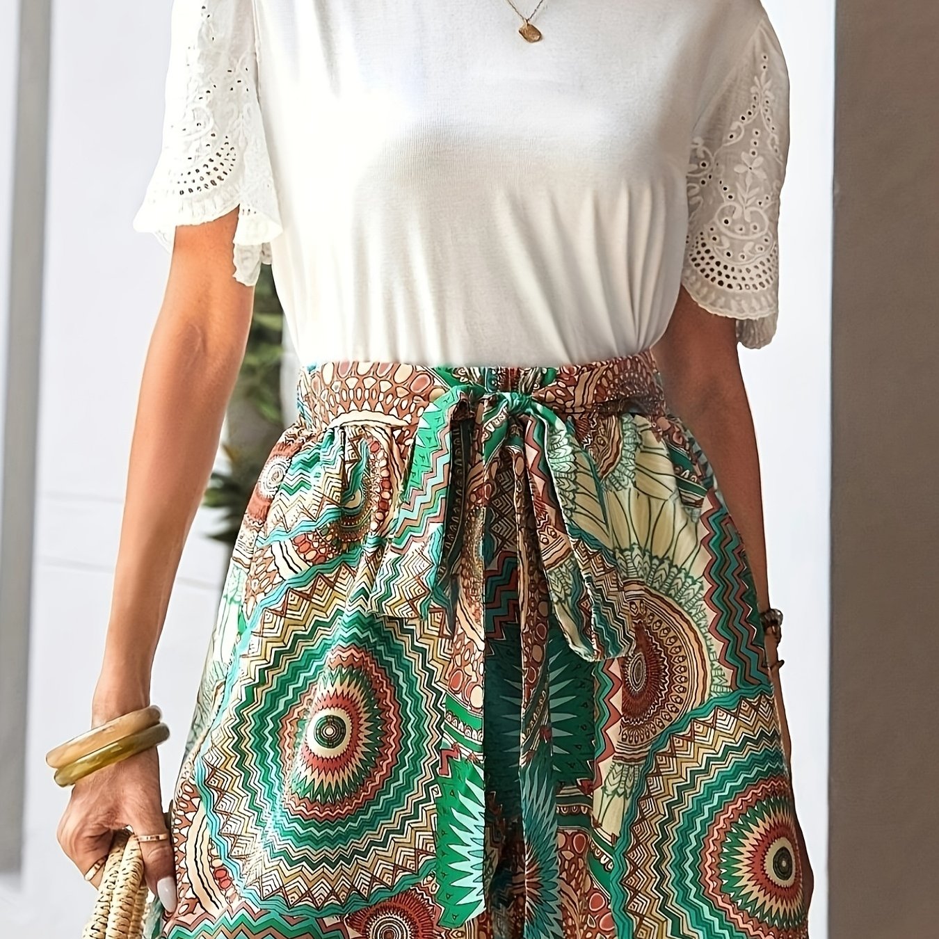 Tied Front Shorts Casual Summer Style Women's Clothing