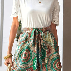 Tied Front Shorts Casual Summer Style Women's Clothing