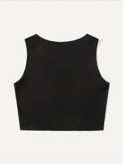 Y2K Sleeveless Crop Top Auntie Print Tank