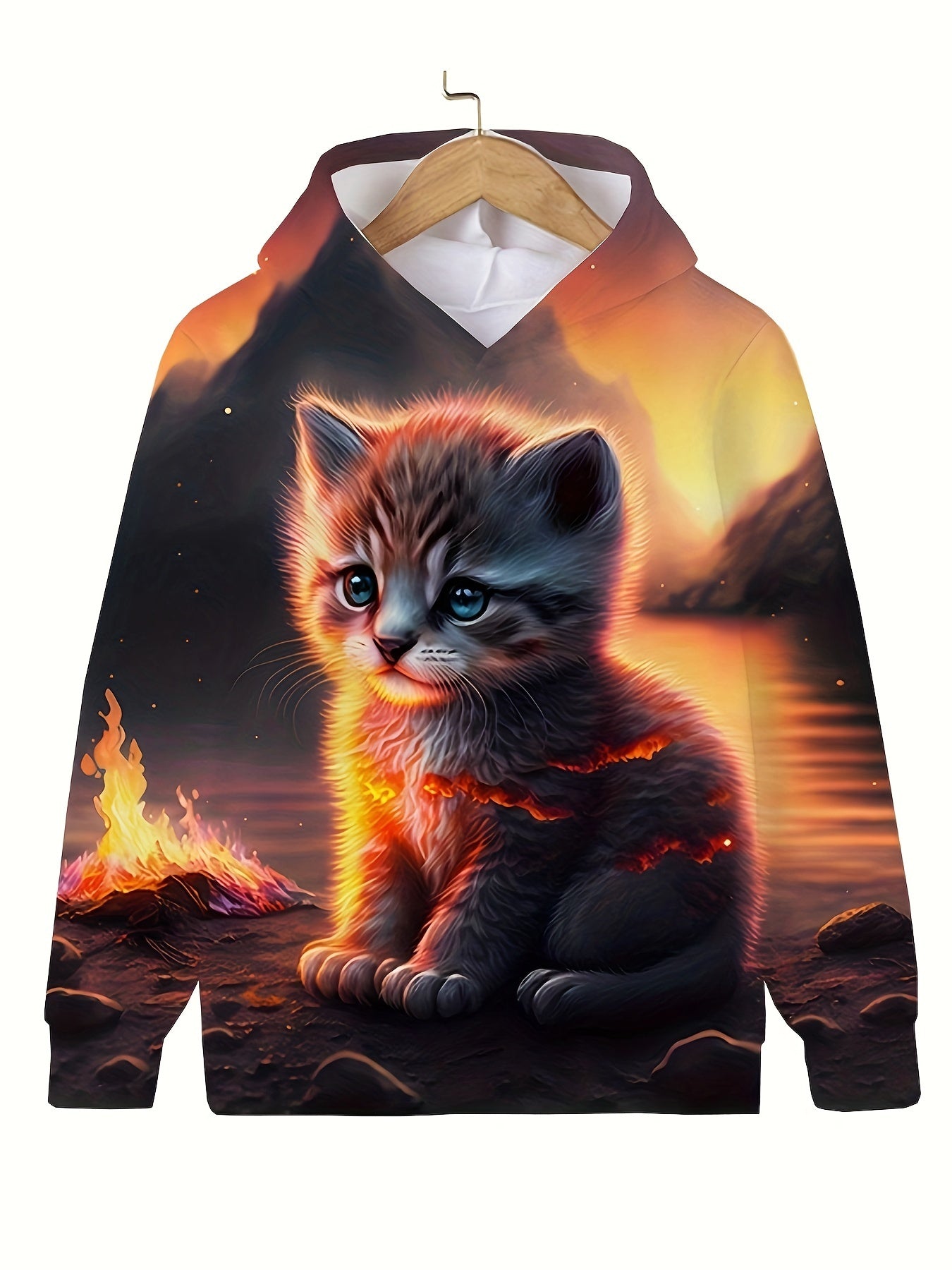 Flower Kitty Hooded Sweatshirt for Girls