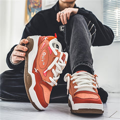 Men's Block Skate Shoes Lace Up Comfy Non Slip Street Style Sneakers