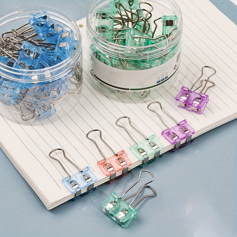 20pcs Morandi Acrylic Binder Clips for Students Desktop Storage