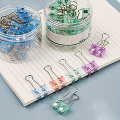 20pcs Morandi Acrylic Binder Clips for Students Desktop Storage