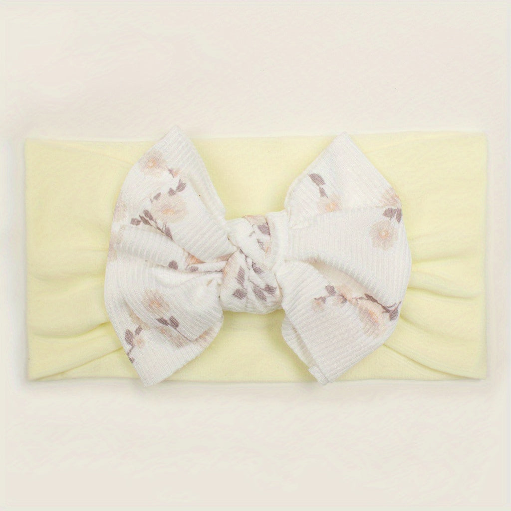 Printed Threaded Bow Baby Headband For 0-2 Year Old Babies