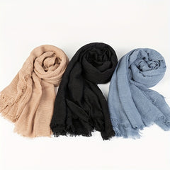 Muslim Bandana Solid Pleated Short Beard Headscarf