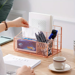 Vintage Iron Office Supplies Storage Box File Storage Rack Desktop Stationery