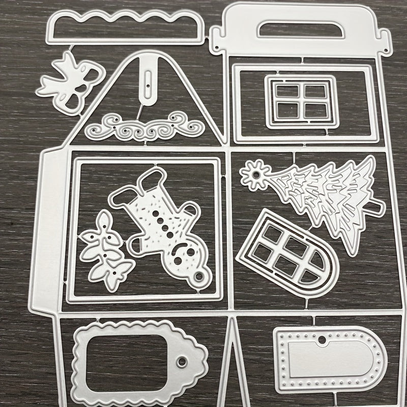 1pc Christmas Box Tree Door Metal Cutting Dies for DIY Scrapbooking Paper Album