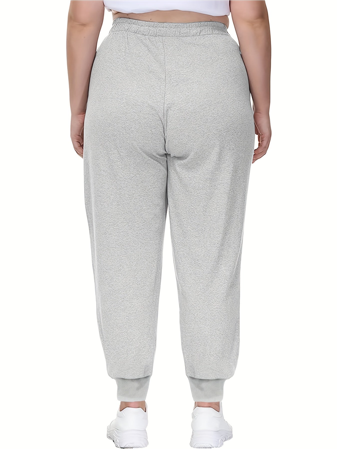Sports Pants Women's Plus Elastic Tie Waist Joggers With Pockets