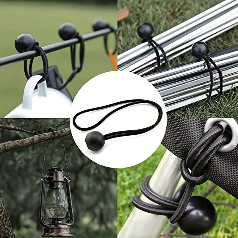 4pcs Elastic Ball Bungee Cords Tent Fixing Rope