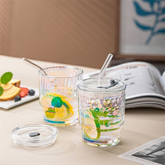 Portable Plastic Water Cup with Straw and Lid