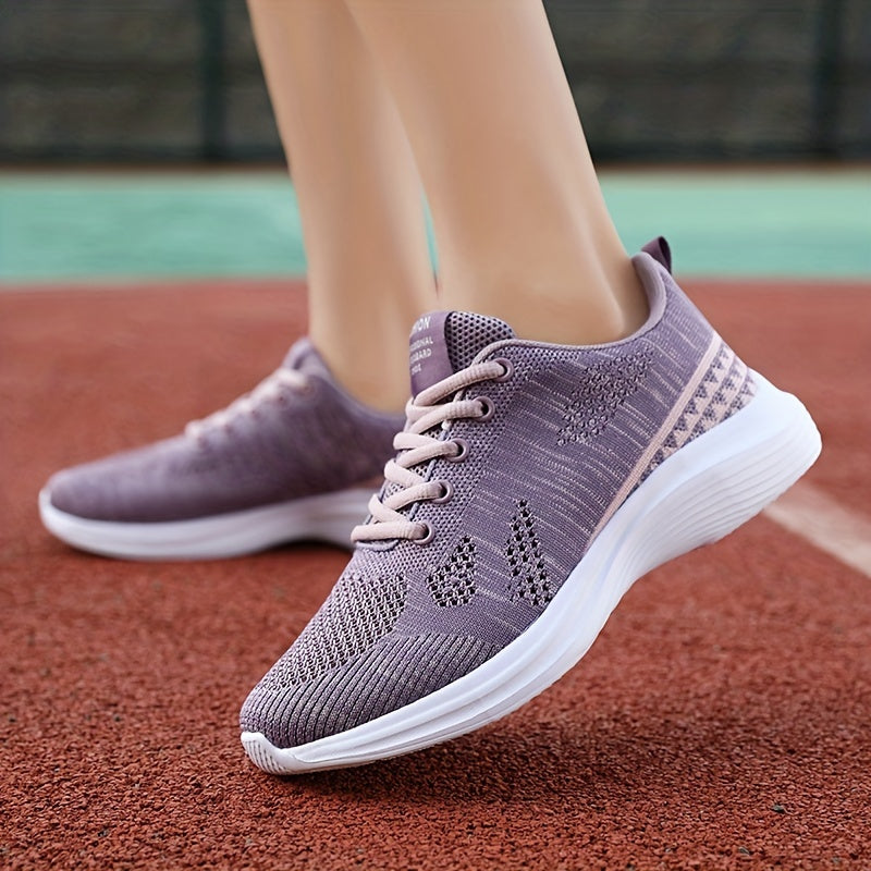 Breathable Lace Up Walking Shoes Flying Woven Outdoor Sports Shoes