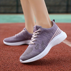 Breathable Lace Up Walking Shoes Flying Woven Outdoor Sports Shoes