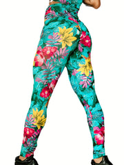 Flower Printed High Waist Yoga Leggings for Women