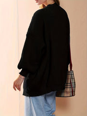 Casual Sweater Women's Plus Knit Cardigan