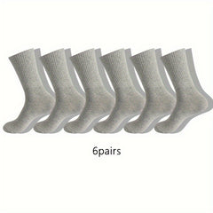 Men's Block Crew Socks - Breathable Comfy Casual Unisex Socks