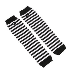 Knitted Striped Fingerless Elbow Gloves Warmer For Christmas Party