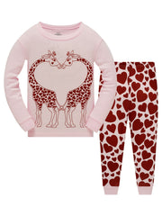 Girls Cartoon Long Sleeve Pajamas Set