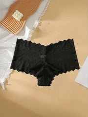 4 Pack Plus Size Lace Boyshorts Set High Waisted Floral Panties