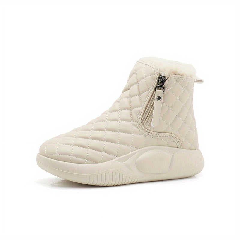 Thick Fleece Winter Snow Boots with Side Zipper