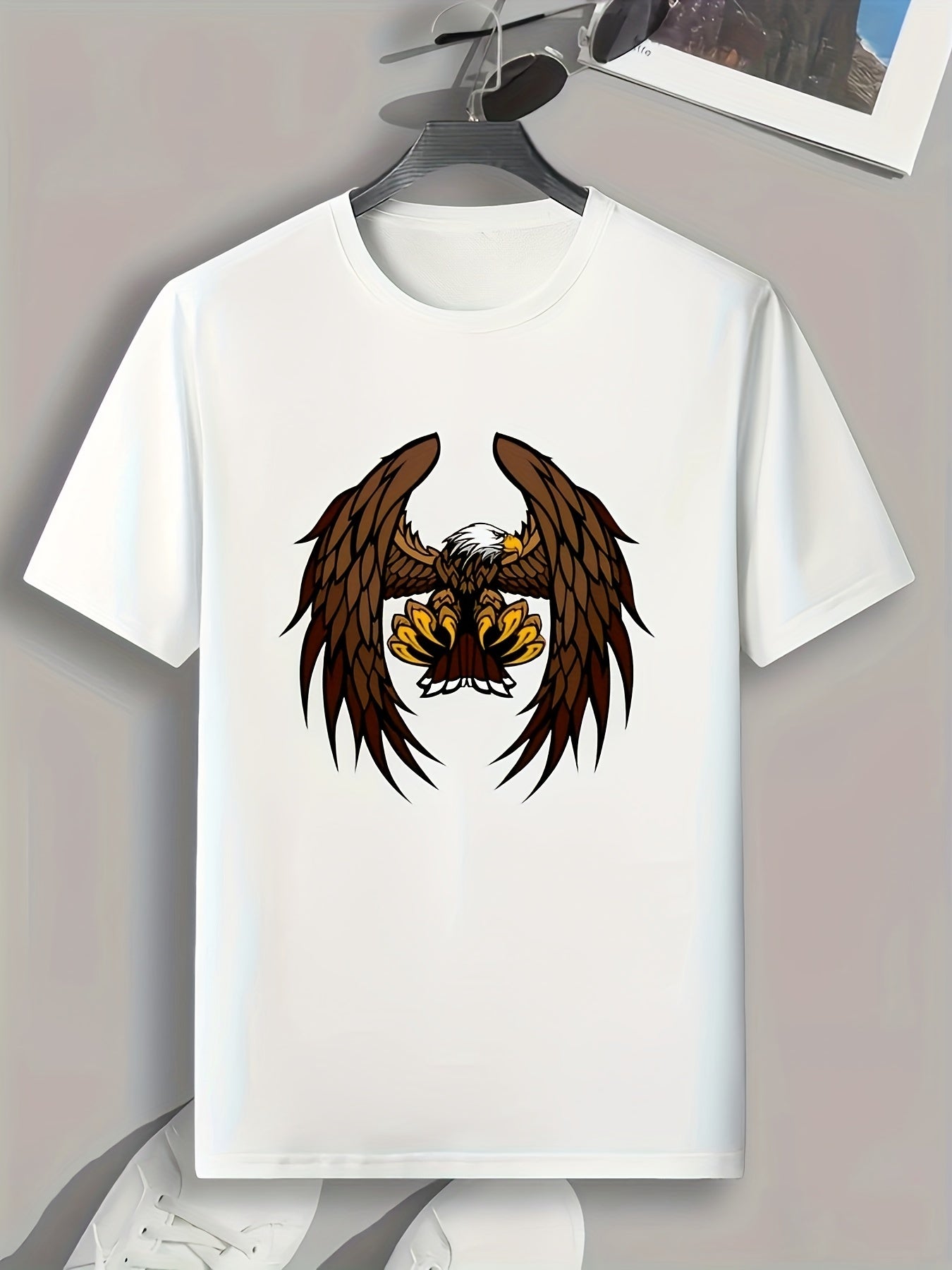 Big Wings Print Men's Graphic T shirt Casual Comfy Tees For Summer