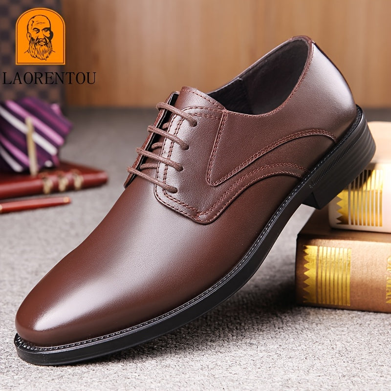 LAORENTOU Men's Leather Formal Derby Lace Up Dress Shoes