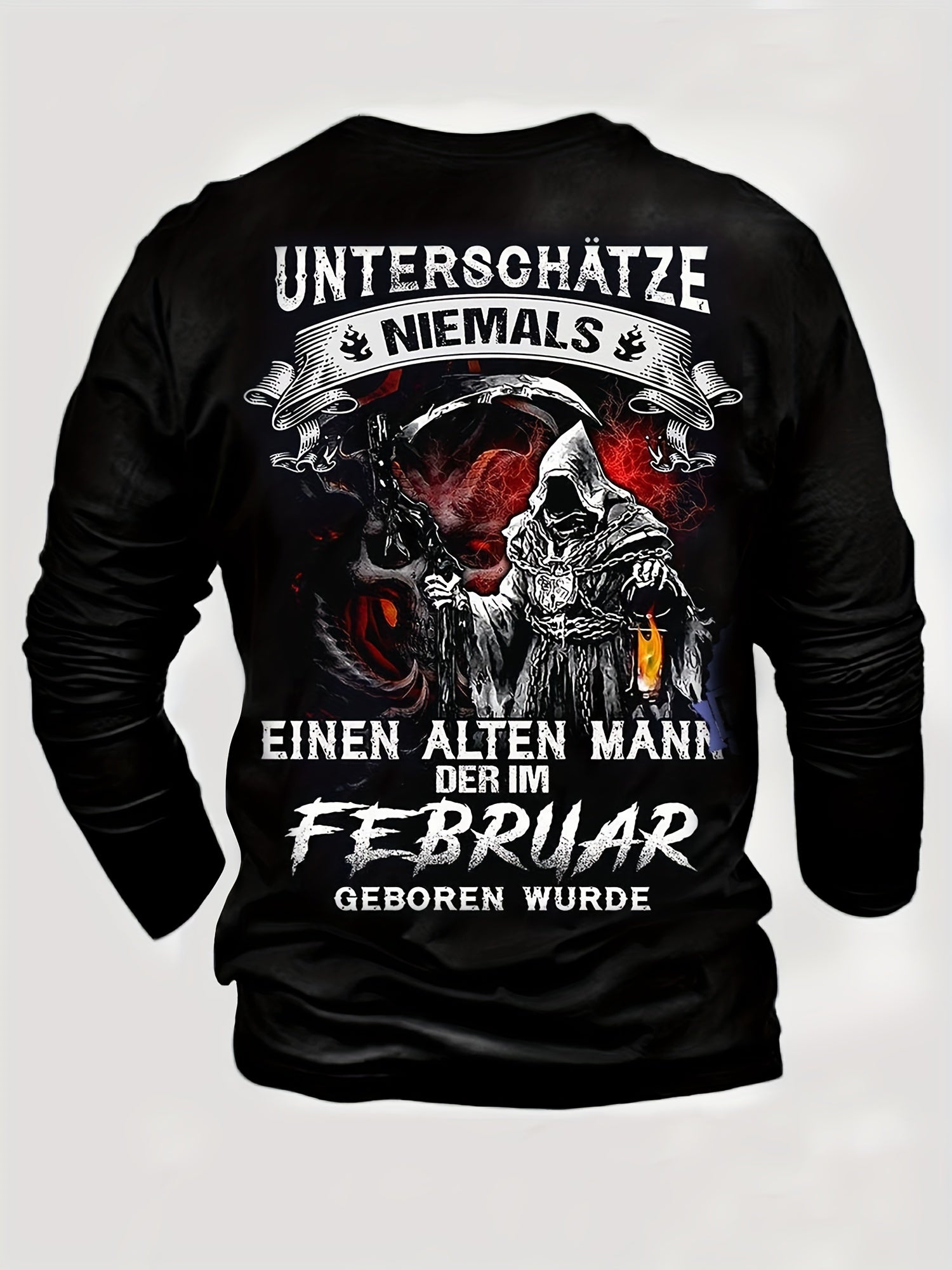 3D Skeleton Print Men's Graphic Round Neck Loose Pullover Shirt
