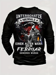 3D Skeleton Print Men's Graphic Round Neck Loose Pullover Shirt