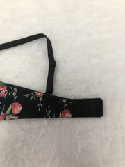 Floral Print Scoop Bra Comfy Push-Up Lingerie