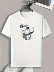 Pattern Print Men's Sports T-Shirt Graphic Tee Summer Outdoor Clothing