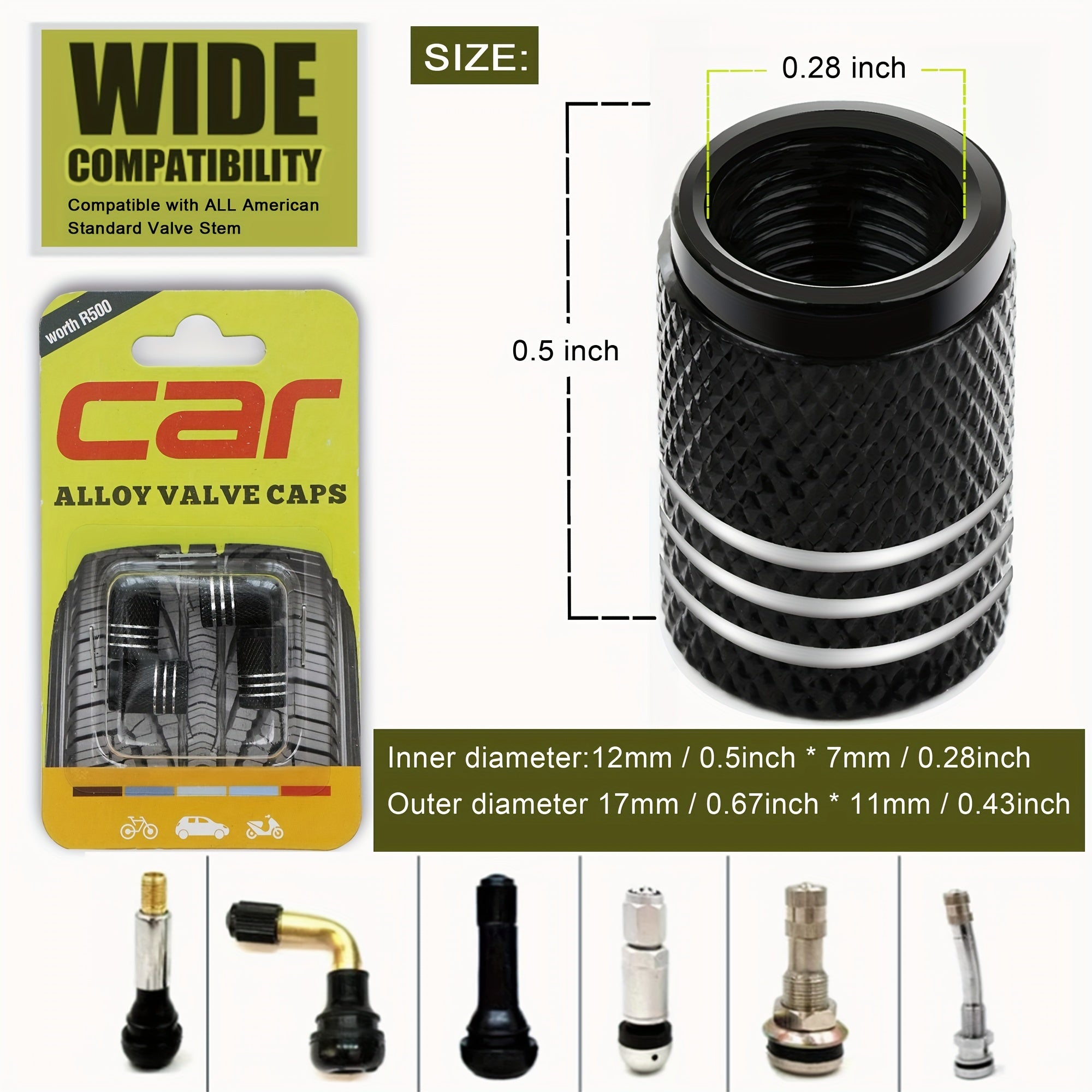 5pcs Aluminum Alloy Bike Valve Caps Alien Pattern Valve Cover