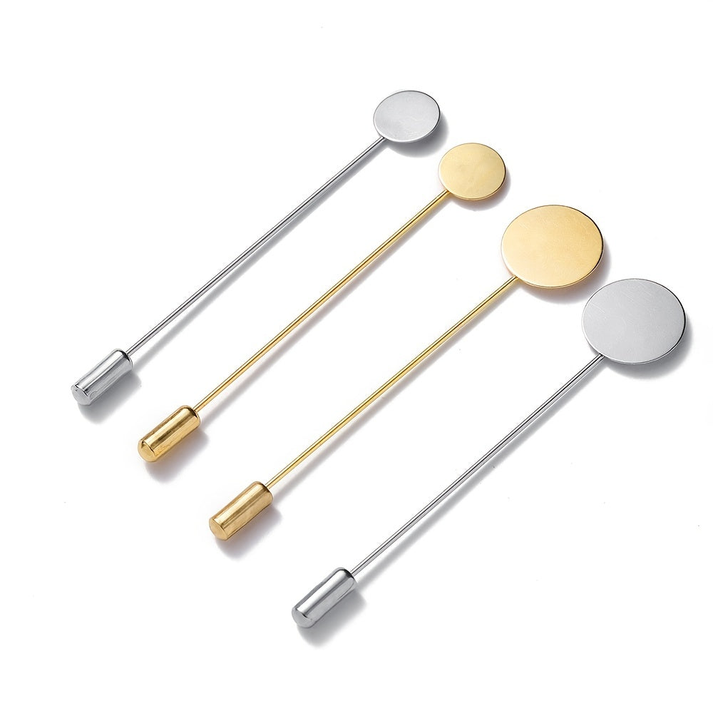 5Pc Pearl Disc Alloy Brooch Pins for DIY Jewelry