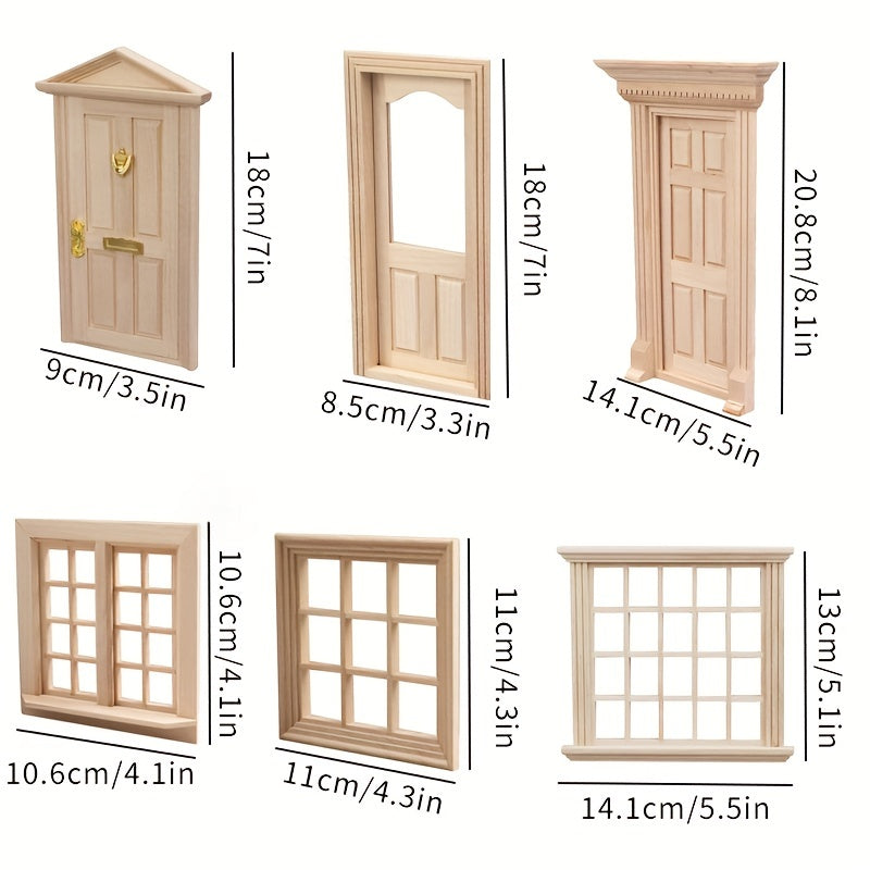 1/12 Dollhouse Mini Furniture Blank Door & Window Material