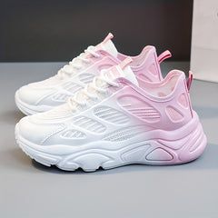 Women's Mesh Sneakers Lace Up Platform Shoes Comfortable