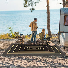 Waterproof Geometric Rug: Non Slip Indoor Outdoor Lightweight & Machine Washable