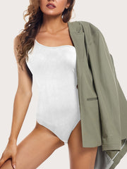 One Shoulder Sexy Bodysuit Sleeveless Stretchy Women's Clothing