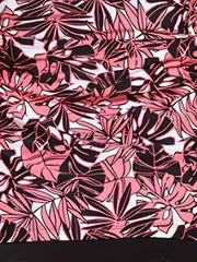 Modest Tankini Set Women's Plus Tropical Print Tie Front V Neck