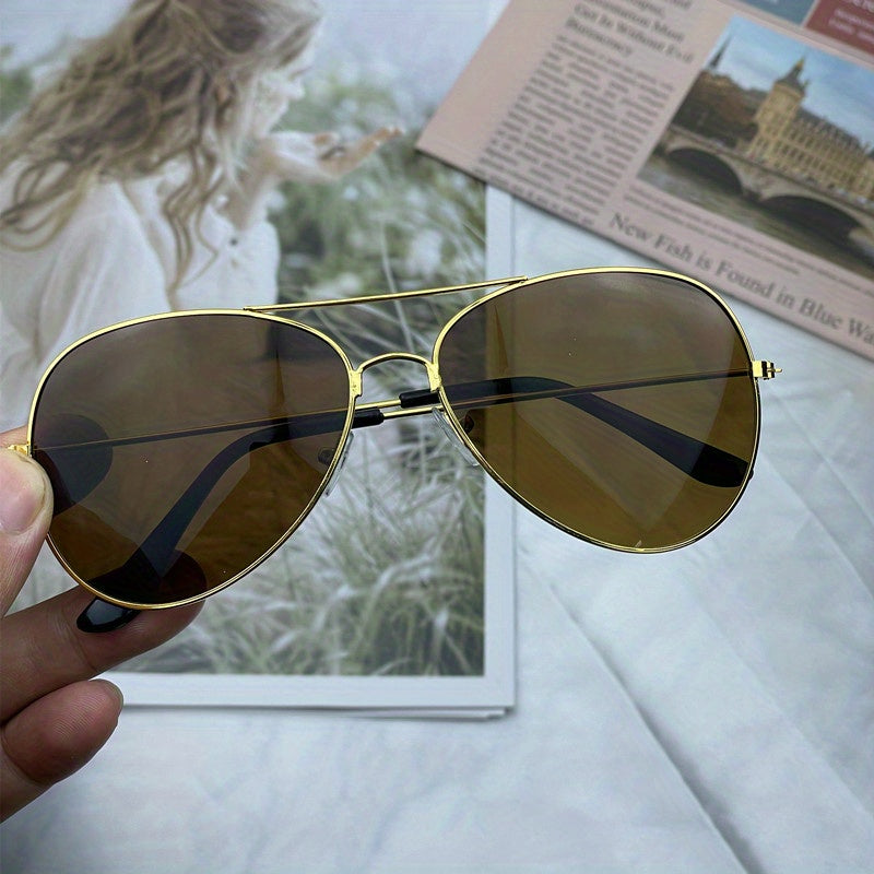 Top Bar Aviator Sunglasses Retro Mirror Lens UV400