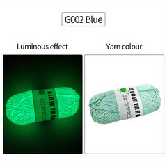 2pcs Glow In Dark Yarn Polyester Luminous Soft Perfect DIY Knitting Crocheting