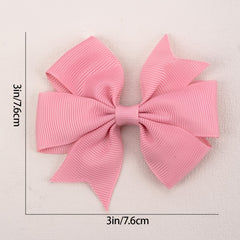 2PCS Baby Girls Grosgrain Ribbon Hair Bows Boutique Pinwheel Bow Hair Clips