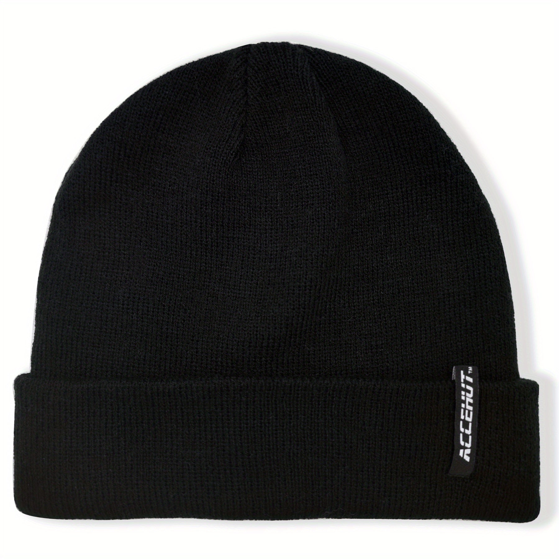 2pcs Label Patch Beanie Elastic Knit Hat Unisex Skull Cap Warm Couple Chemo Hats