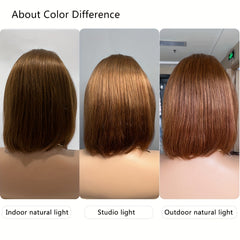 Chocolate Brown Bob 13x4 Lace Front Wigs Straight Human Hair Wigs 150 Density