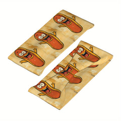 Fun Hot Dog & Burger Sports Headband Sweat Wicking Stretchy Polyester