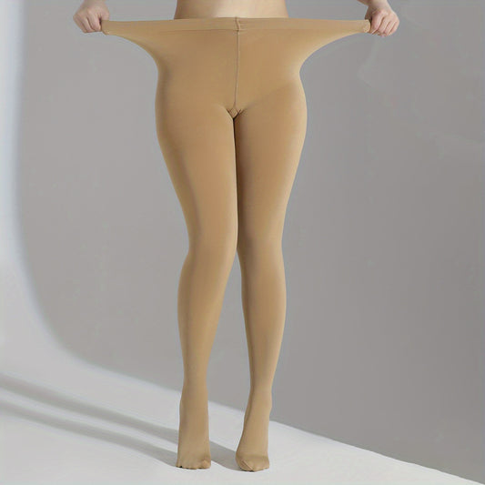 Solid High Rise Opaque Footed Tights